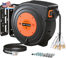 12 Gauge Extension Cord Reel 45 FT Retractable Extension Cord 12 AWG/3C SJTOW