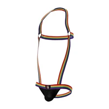 Rainbow Body Harness With Jockstrap - Party, Rave, Costume