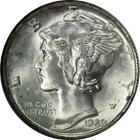 1929-P Mercury Dime NGC MS66 Die Crack Superb Eye Appeal