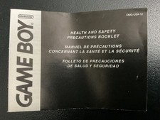 GameBoy Health and Safety Precautions Nintendo Game Boy DMG-USA-12 Insert Only