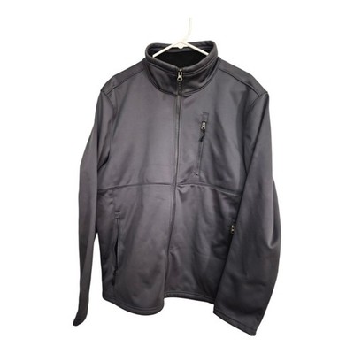 SwissTech Men's M Gray Softshell Jacket Full Zip Water Resistant Windproof Nee