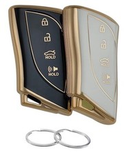 TPU Key Fob Cover Compatible with Lexus ES300h ES350 LC500 LC500h Black/White