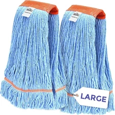 2-Pack Industrial and Commercial-Grade Looped End Wet Mop Head Refill - Heavy...