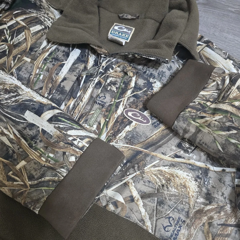 Drake Waterfowl Pullover Jacket Men’s Size 2XL Eqwader 1/4 Zip Realtree Max-5 - Image 2 of 4
