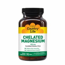 Chelated Magnesium 90 Tabs 250 Mg by Country Life 0.95 per thousand milligrams