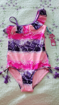 NWT UPF 50+ Limited Too Bathing Suit Ruffle One Strap Girls Youth