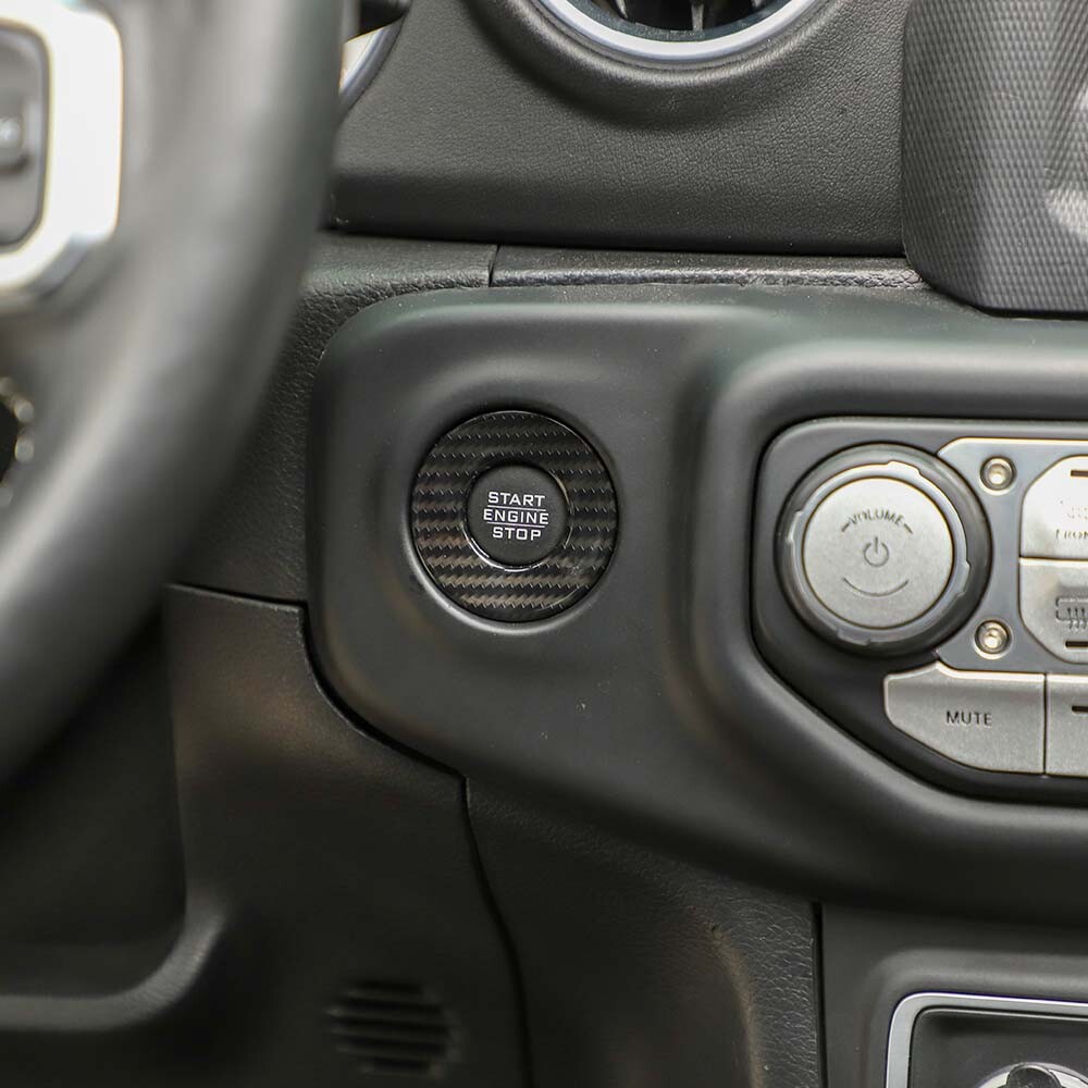 Jlr Start Button Carbon Fiber Engine Start Button Switch Cover Shift Trim for Jeep ...