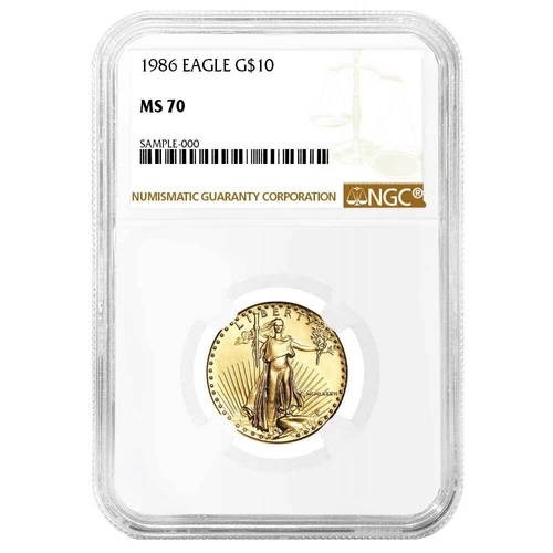 1986 $10 American Gold Eagle 1/4 oz NGC MS70 Brown Label