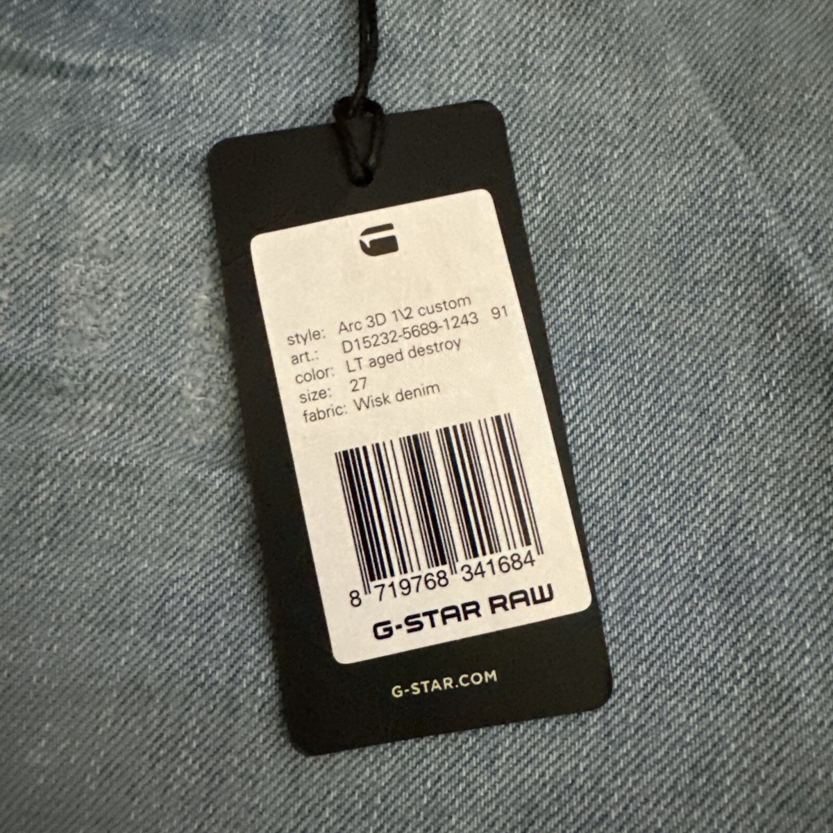 G-Star Raw ARC 3D SLIM Custom Denim Blue Shorts Men's Size W27 LT