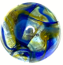 DAS/CHAMPION/WV/JABO AWESOME TRANSPARENT COBALT BLUE SWIRLED SHOOTER .72" M567