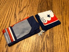 Red White and Blue Scarf Large Square -- See Pictures -- Star 1976