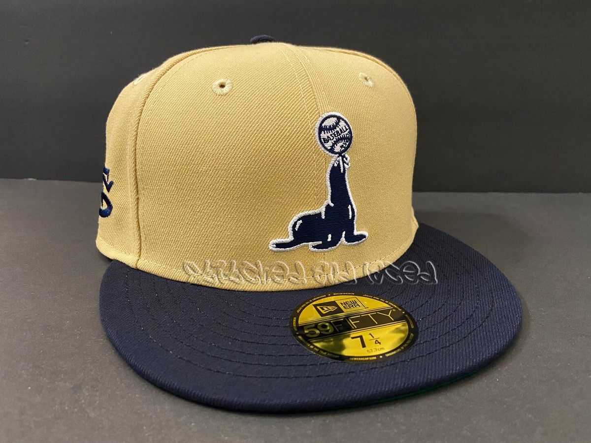 HAT CLUB EXCLUSIVE SAN FRANCISCO SEALS FITTED VEGAS GOLD NAVY GREEN UV 1/4