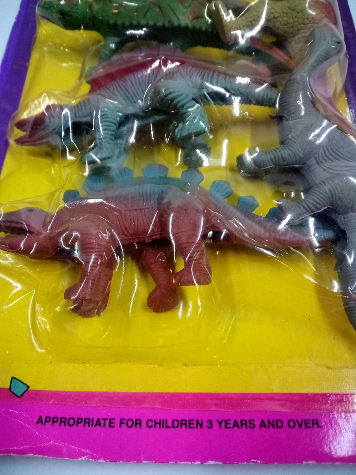 ВИНТАЖНЫЙ 1994 уникальный вечеринки Favors 6 динозавров новый в упаковке - Изображение 3 из 4