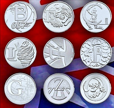 2018 Uncirculated 10p ALPHABET Coins - Great British Coin Hunt - NHS, BOND RARE 