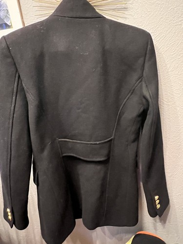Abrigo Chaqueta Zara Botones Dorados ITALIANA Mezcla de Lana Doble Pecho Talla XS Negra - Imagen 6 de 10