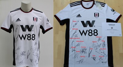 2022-23 Fulham Home Shirt Squad Signed Mitrovic Official COA Map  (23590) UK