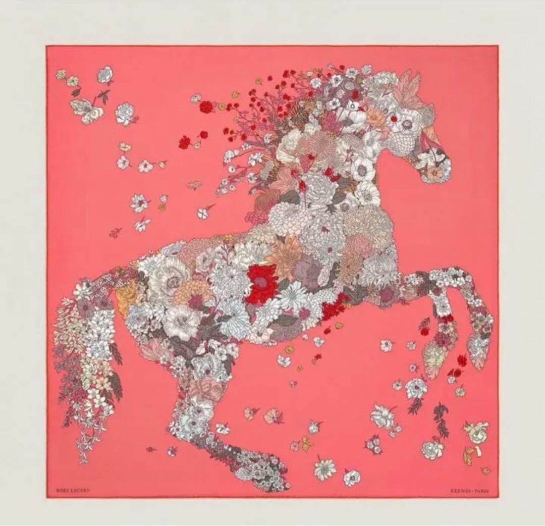 Hermes Scarf Silk Carre 90 Robe Legere Rose Pink New With Hermes Scarf Silk Carre 90 Robe Legere Rose Pink New With