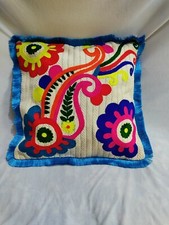 Off White Cushion Cover, Decorative Cushion Cover, handmade suzani cushion