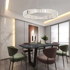 Modern Round Crystal Chandelier Pendant LED Lamp Ceiling Lighting Light Fixture