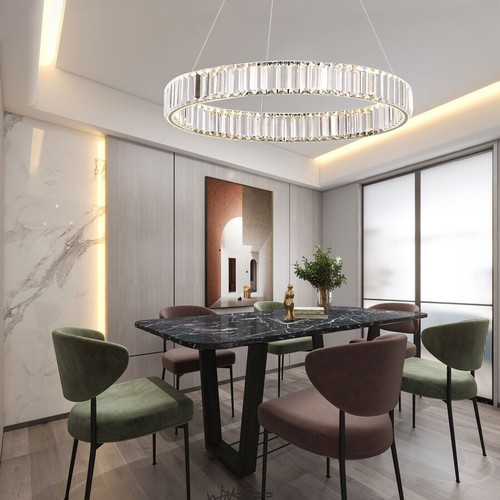 Modern Crystal Round Chandelier Large Ceiling Light Living Room Lighting Fixture
