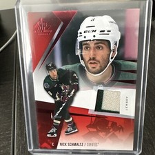 2023-24 UD SP Game Used Jersey Patch Relic Red Nick Schmaltz red parallel 