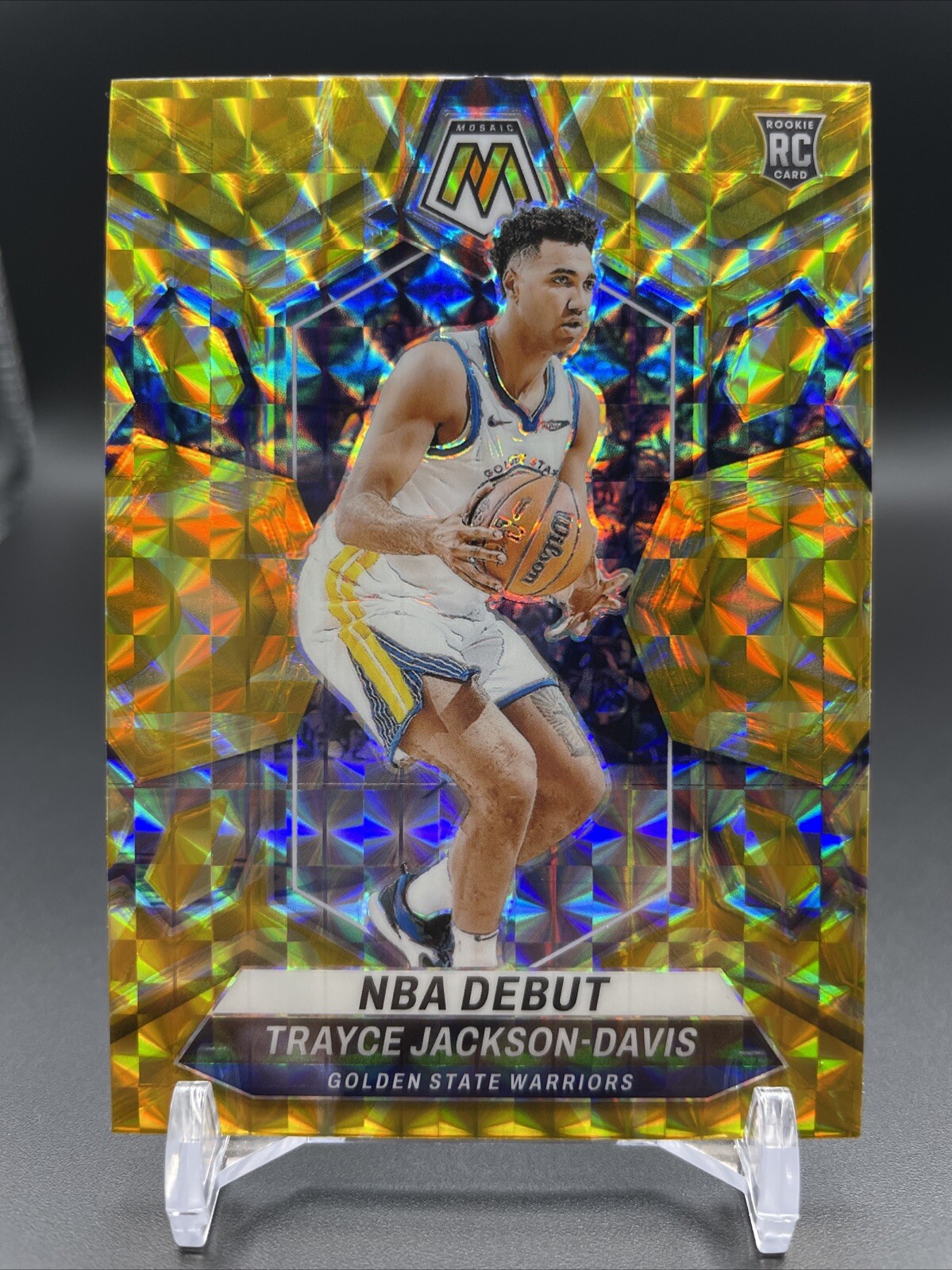 TRAYCE JACKSON-DAVIS - 2023-24 Panini Mosaic NBA Debut Reactive Yellow RC #254