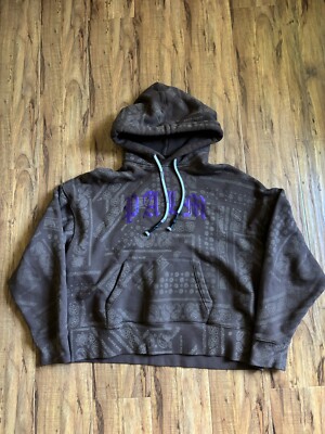 PALM ANGELS BANDANA BROWN METAL PRINT OVERSIZED