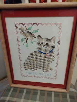 That's My Cat Dots Art Picture Framed 15x12