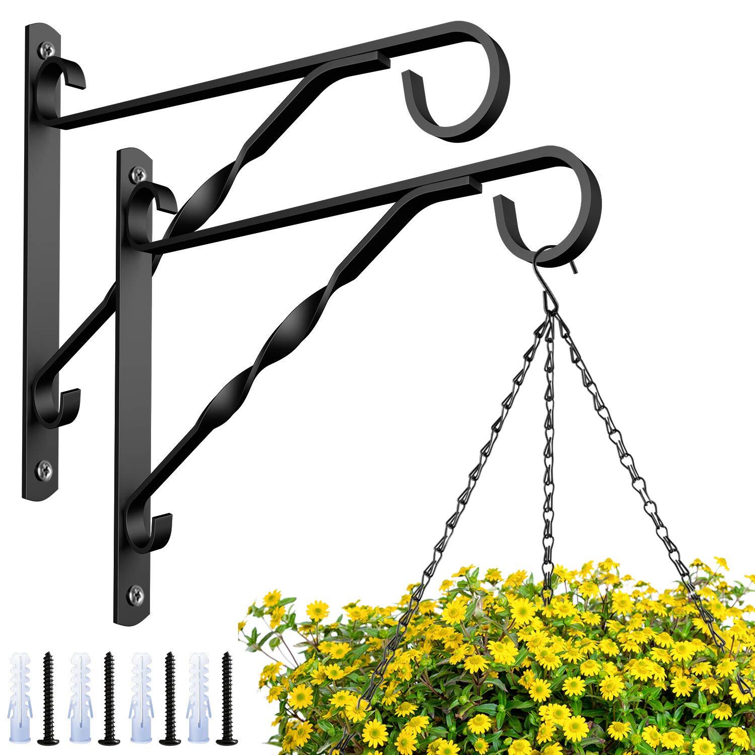 2 Pack 10 inch Hanging Bracket Plant Bracket Plant Hanger Outdoor Hangers Flo...