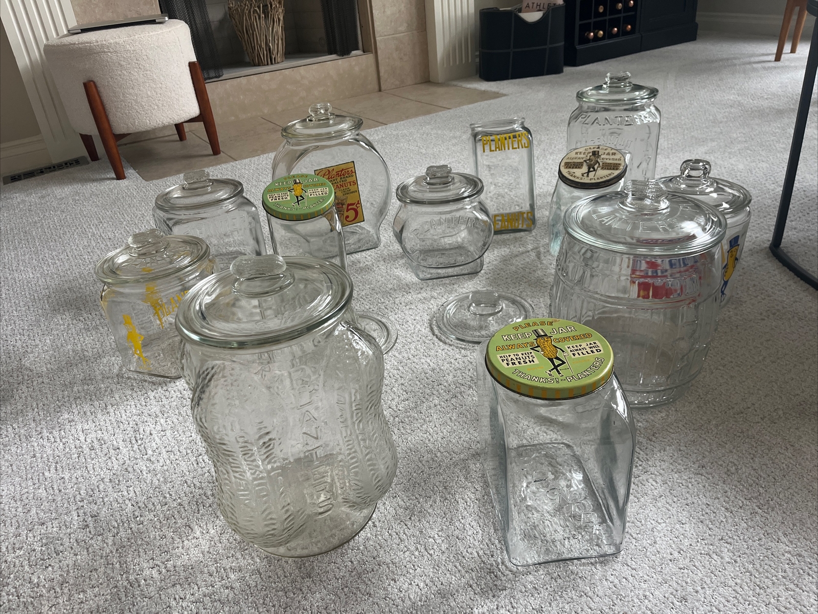 Vintage 1940 Planters Peanuts Leap Year Glass Jar Mr.Peanuts eBay