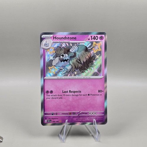 Houndstone 168/091 - Shiny Rare Paldean Fates Holo Pokemon - NM