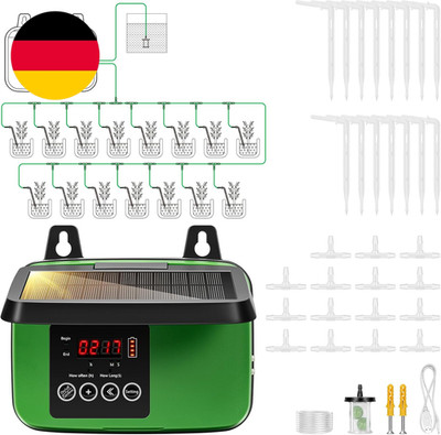 VIVOSUN Solar Automatische Tropfbewässerung Set Mit Zeituhr, 3W Ausgang, Solarbe