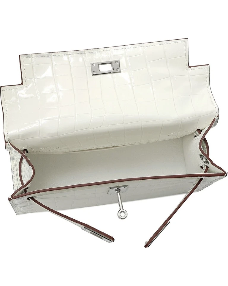 Tiffany & Fred Paris Croco-Embossed Top-Handle Crossbody Women's - Image 3 of 4