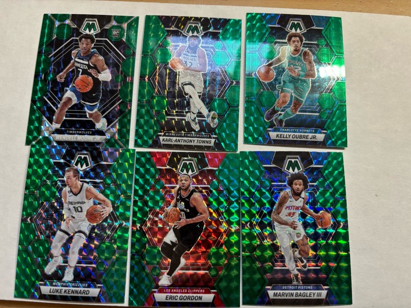 2022-23 Mosaic Basketball Green Mosaic Prizm Lot Of 7 Cards