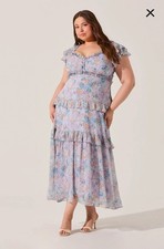 ASTR The Label Mable Floral Tiered Ruffle Maxi Dress Size XL