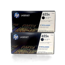 HP 655A Black Toner 2-Pack CF450A Genuine OEM New Open Box M652 M653 M681 M682