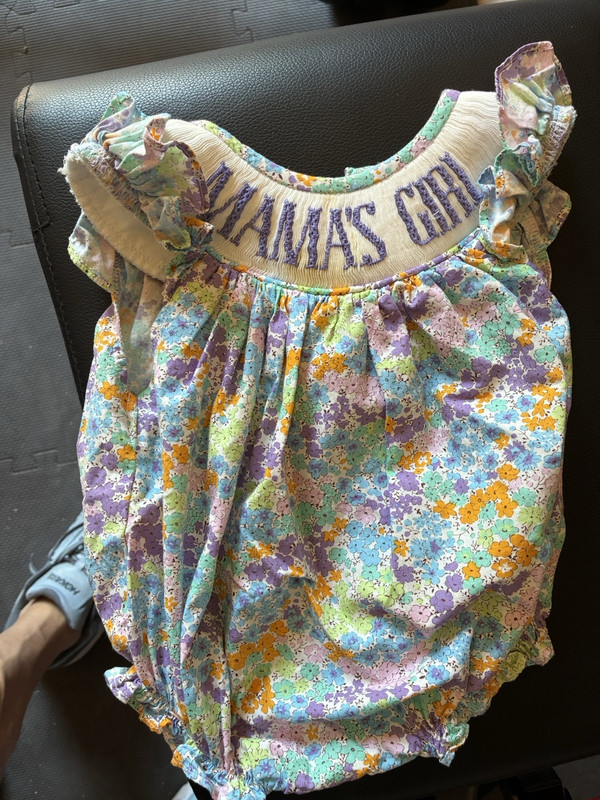Mamas Girl Floral Bubble Romper Newborn Baby Girl Summer Clothes