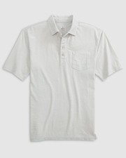 Johnnie-O Original 4-Button Polo - Coastal Wash Pocket Mens Light Gray