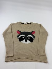 Rewind Sweater Womens Medium Beige Raccoon Fa...