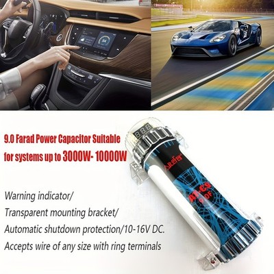 A 9.0 Farad Car Audio Digital Power Capacitor Amplifier with Voltage Regulator