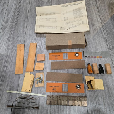 #ad RARE 1947 Vintage MODELMASTER O Gauge 40’ Great Northern Train Box Car Kit 160 4 $129.99