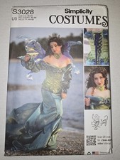 Simplicity S3028 Fantasy Costume Pattern Water Fairy Mermaid Sz 16-24 NOS Uncut