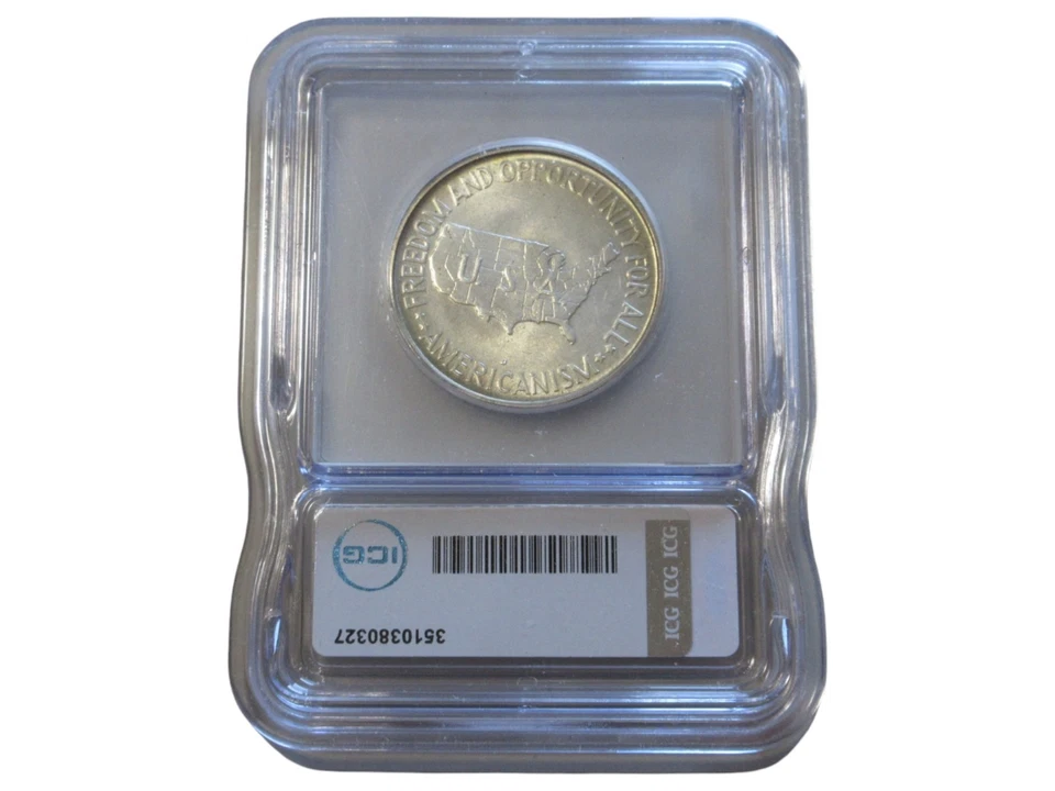 1953 D WASHINGTON CARVER COMMEMORATIVE HALF ICG MS 65 - Image 2 of 2