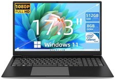 2026 SGIN Laptop 17.3 Intel Processor N4020 8GB 512GB SSD WiFi BT4.2 Win11 HDMI
