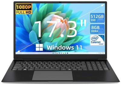 2026 SGIN Laptop 17.3 Intel Processor N4020 8GB 512GB SSD WiFi BT4.2 Win11 HDMI