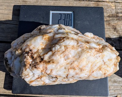 Rare 23.4lb Natural White Quartz With Hematite Inclusions