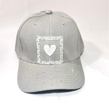 Rhinestone Studded Embroidered Heart Streetwear style Bling Baseball Cap Hat