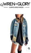 Wren + Glory Beyond Gold Denim Jacket  Sz S~Stylish~
