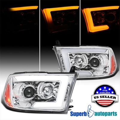Fits 2009-2018 Ram 1500 2500 3500 Projector Headlight Switchback Sequential LED