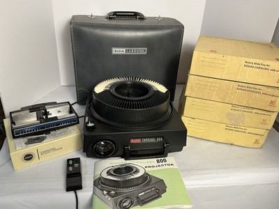 Kodak Carousel 800 Slide Projector Ektanar Lens Trays Remote Stack Loader Case
